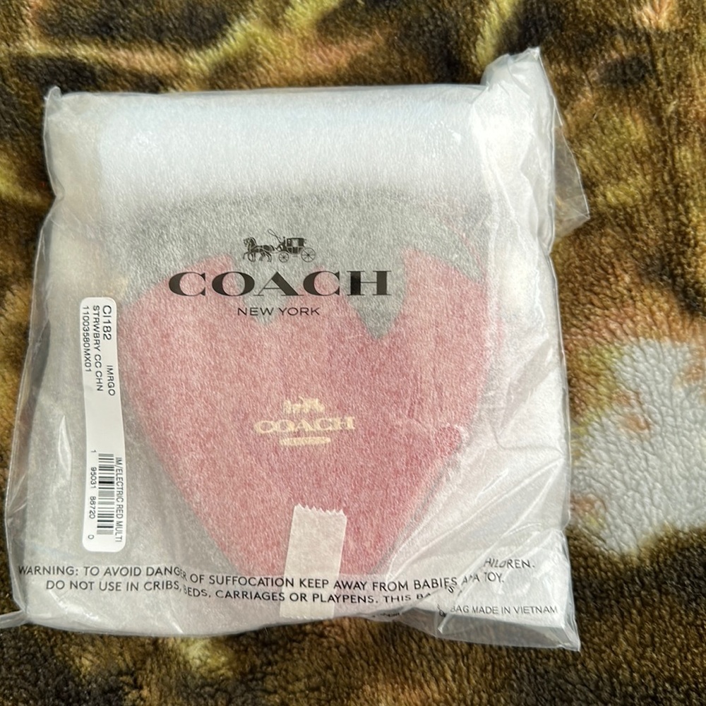 Coach strawberry coin purse with strap